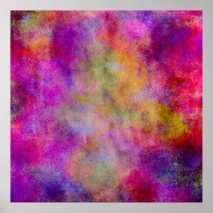 Purple Red Pink Watercolor Abstract Background Poster