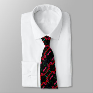 Purple Red Poppy Art - Choose / Add Your Colour Tie