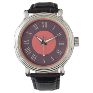 Purple-Red Roman Numeral Watch