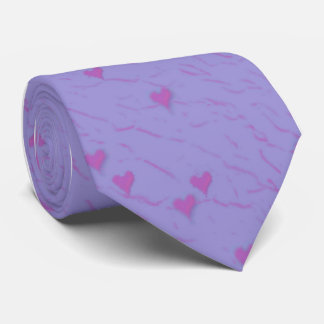 Purple Red Valentine Hearts Men's Tie