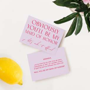 Purple & Red Will You Be My Maid of Honour Proposa Invitation