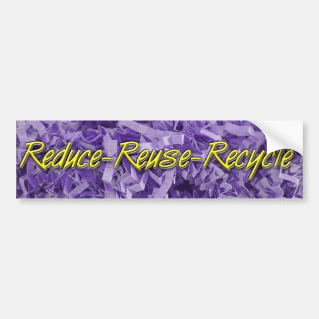 Purple Reduce-Reuse-Recycle Bumper Sticker (Front)