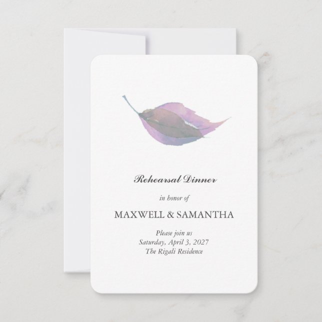Purple Rehearsal Dinner Invitation  (Devant)