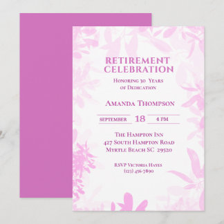 Purple Retirement Party Celebration   Invitation