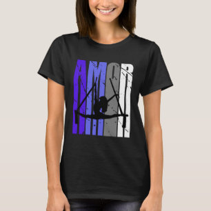 Purple Retro Amor Air Yoga Fan Aerialist Squad Vin T-Shirt