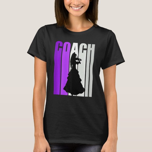 Purple Retro Artistic Violin Coach Coaching Music  T-Shirt (Front)