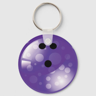 PURPLE RETRO BOWLING BALL KEYCHAIN