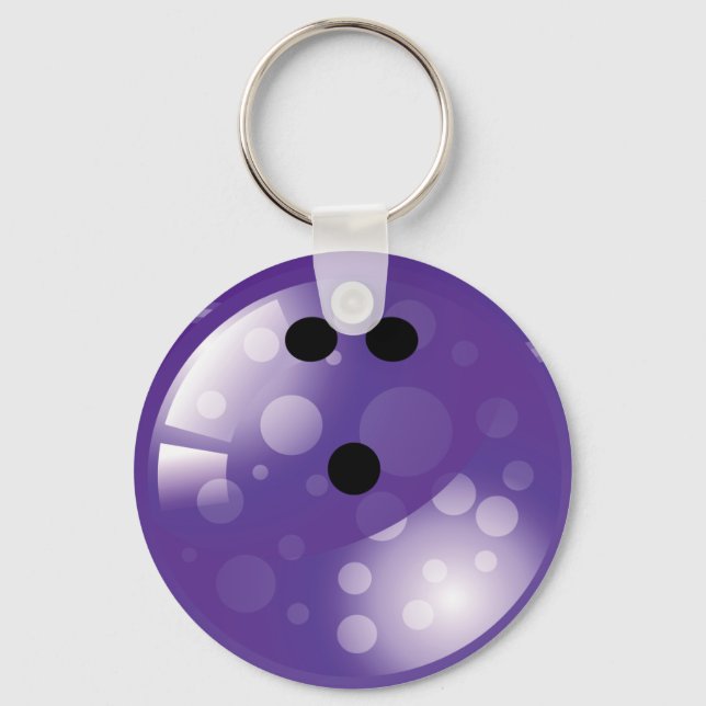 PURPLE RETRO BOWLING BALL KEYCHAIN (Front)