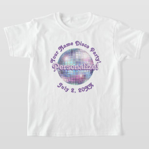 Purple Retro Disco Ball PERSONALIZED T-Shirt
