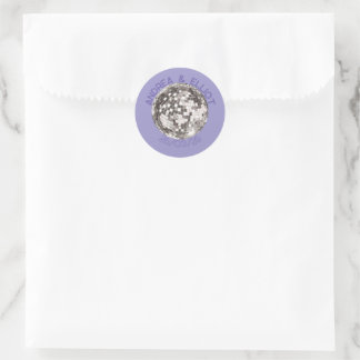 Purple Retro Disco Wedding Sticker Envelope Seal