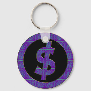 PURPLE RETRO DOLLAR SIGN KEYCHAIN