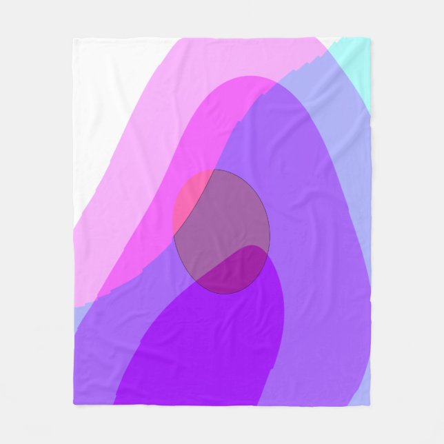 Purple Retro Groovy Abstract 409  Fleece Blanket (Front)