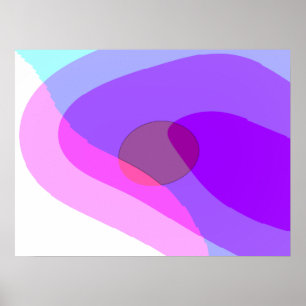 Purple Retro Groovy Abstract 409 Poster
