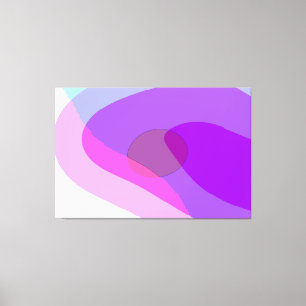 Purple Retro Groovy Abstract 409 Poster Canvas Print
