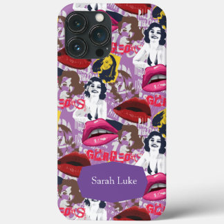 Purple Retro Pinup Collage Case-Mate iPhone Case