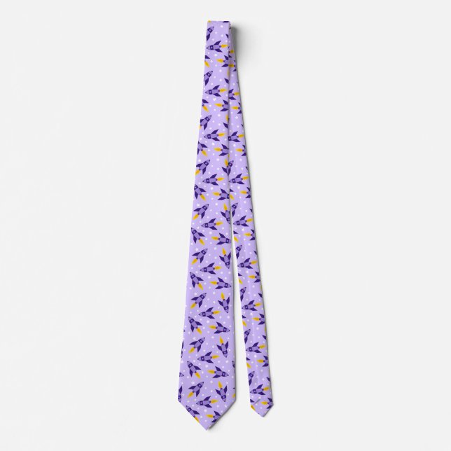 Purple Retro Rocket Tie (Front)