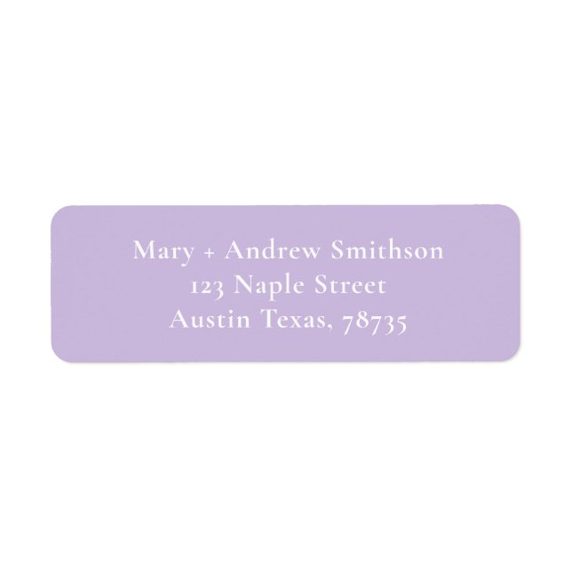 Purple Return Address Label (Front)