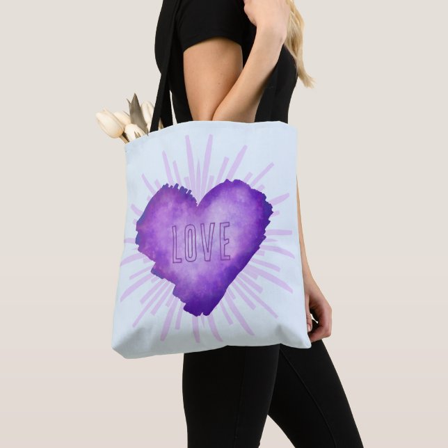 Purple Revolution with LOVE Tote Bag (Close Up)
