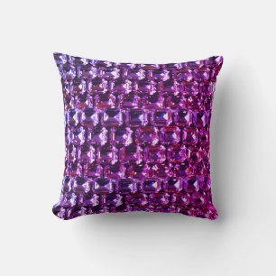 Purple, Rhinestones, diamonds, jewellery, gemstone Throw Pillow