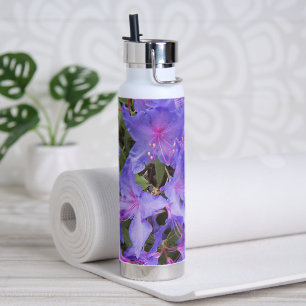 Purple Rhododendron Blooms Floral Water Bottle
