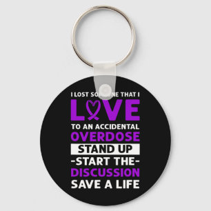 Purple Ribbon. Accidental Overdose Awareness. Keychain