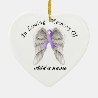 Purple Ribbon All Cancer In Memorial Ornament