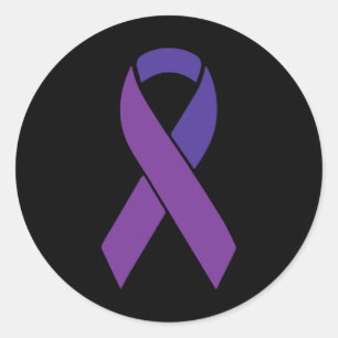 Purple Ribbon Alzheimer Awareness Supporter Surviv Classic Round Sticker