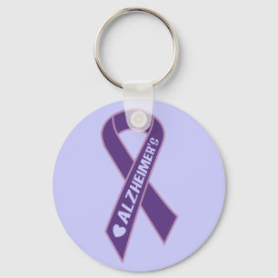 Purple Ribbon Alzheimer's Keychain