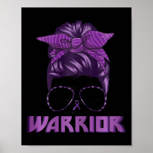 Purple Ribbon Alzheimers Warrior Alzheimers Poster