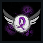Purple Ribbon And Wings Cystic Fibrosis Poster<br><div class="desc">To see this design for additional cancer types and diseases as well as the complete Awareness Gift Boutique Collection of exclusive Cystic Fibrosis Awareness and Support designs, please visit our Cystic Fibrosis Section at Make a difference in the fight against Cystic Fibrosis by advocating awareness with eye-catching t-shirts, apparel, merchandise,...</div>
