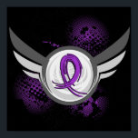 Purple Ribbon And Wings Cystic Fibrosis Poster<br><div class="desc">To see this design for additional cancer types and diseases as well as the complete Awareness Gift Boutique Collection of exclusive Cystic Fibrosis Awareness and Support designs, please visit our Cystic Fibrosis Section at Make a difference in the fight against Cystic Fibrosis by advocating awareness with eye-catching t-shirts, apparel, merchandise,...</div>