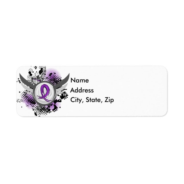Purple Ribbon And Wings Epilepsy (Front)