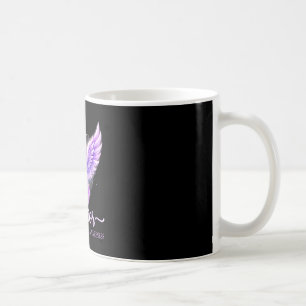 Purple ribbon angel wings alzheimer’s awareness coffee mug
