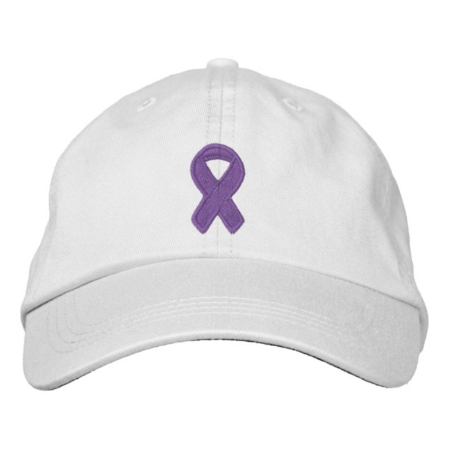 Purple Ribbon Awareness Embroidered Hat (Front)