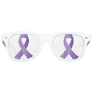 Purple Ribbon Awareness Retro Sunglasses