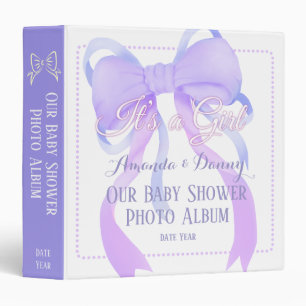 Purple Ribbon Baby Shower Binder