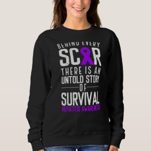 Purple Ribbon Behind Scar Autoimmune Hepatitisawar Sweatshirt