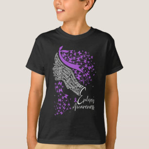 Purple Ribbon Butterfly Epilepsy Awareness T-Shirt