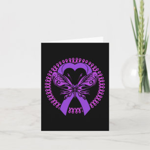 Purple Ribbon Butterfly - Fibromyalgia Awareness 2 Card