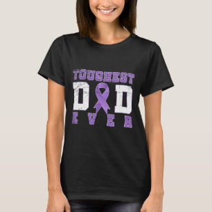 Purple Ribbon Cancer Fighter Dad Gift Pancreatic C T-Shirt