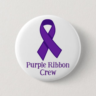 Purple Ribbon Crew 2 Inch Round Button