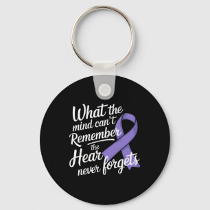 Purple Ribbon Dementia Heimer's Awareness Month Me Keychain