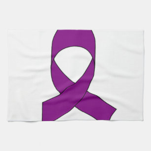 Purple Ribbon Drawing Kitchen Towel
