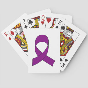 Purple Ribbon Drawing Playing Cards