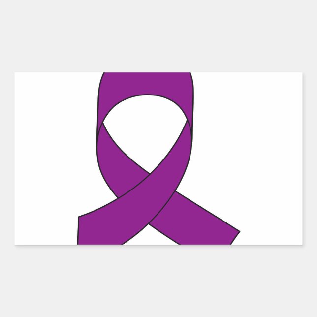 Purple Ribbon Drawing Sticker (Front)