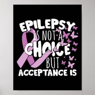Purple Ribbon Epilepsy Awareness Acceptance Poster