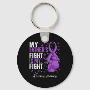 Purple Ribbon Father Overdose Awareness Keychain