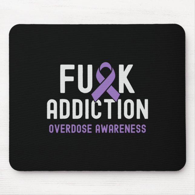 Purple Ribbon Fck Addiction Overdose Awareness 2  Mouse Pad (Front)
