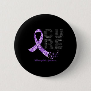 Purple Ribbon Fibromyalgia Awareness 2 Inch Round Button