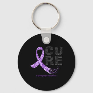 Purple Ribbon Fibromyalgia Awareness Keychain